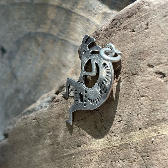 Kokopelli Sterling Silver Pendant Charm Double Sided - Picture 4 of 10